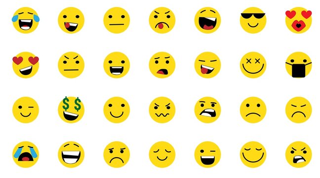 Face icons, Feedback in form of emotions. Rank, level of satisfaction rating. User experience. Review of consumer.. Vector Isolated illustration