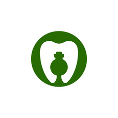 tooth bottle logo design icon vector on white background.