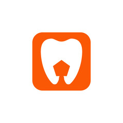 tooth pentagon logo design icon vector on white background.