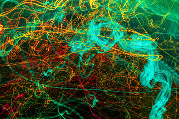 Urban galaxy. Original light painting, long exposure. Abstract photography.