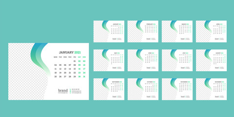 Desk Calendar Template 2021 Design