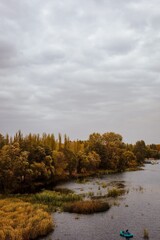autumn river bank