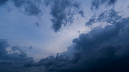 dark storm clouds with background,Dark clouds before a thunder-storm.