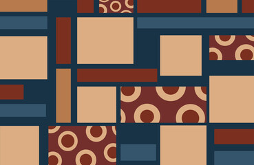 Background with decorative geometric and abstract elements.