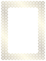 Floral ornamental banner in white and gold colors with frame for text or photo. For luxury invitations, greeting cards, announcements and photo frame 