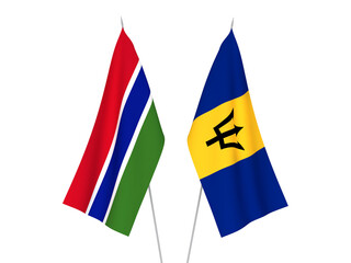 Republic of Gambia and Barbados flags