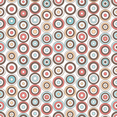 Circle seamless pattern in vintage colors