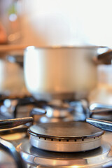 Cooking With Pot on the Stove in the Kitchen