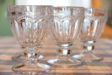 Glass Goblets on the Table