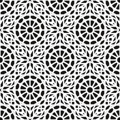 Oriental ethnic seamless pattern in black and white colors