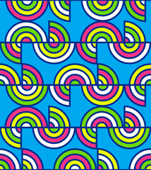 Semicircle neon seamless pattern 