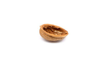 Walnut, organic fruit on white background.Walnut isolated on white background.