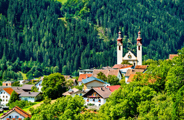 St. Barbara's Church at Fliess village - the Inn valley, Tyrol, Austria