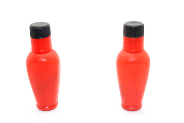 A picture of bottles on white background