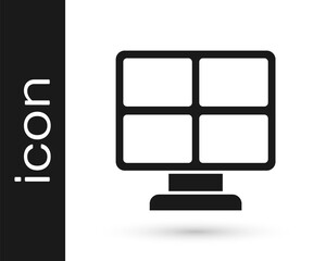 Black Solar energy panel icon isolated on white background. Vector.