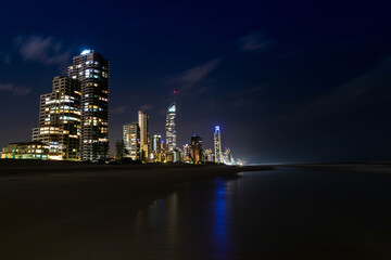 Fototapeta na wymiar Gold Coast by night, Queensland, Australia