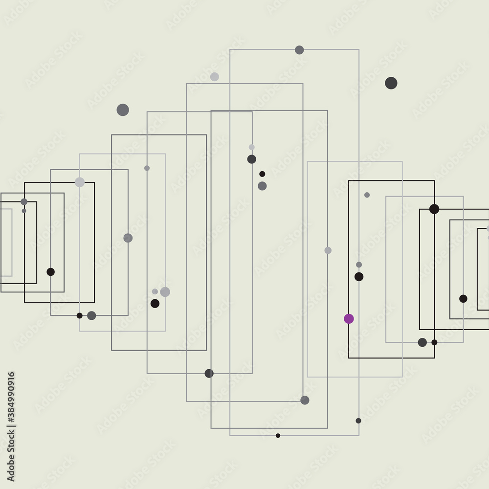 Aufkleber connect lines squares. abstract geometric pattern. digital communication. vector illustration design