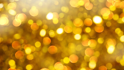 Golden background with glowing lights. natural light