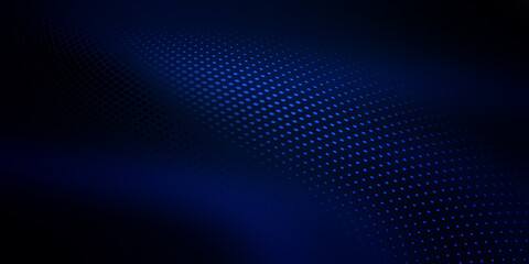 Digital abstract blue dots wave background