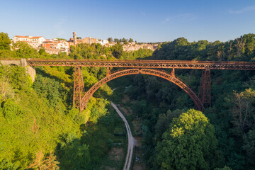 Fototapeta premium Old railway bridge of Roncigliove in Viterbo