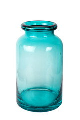 Empty glass green jar isolated on a white background