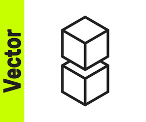 Black line Blockchain technology icon isolated on white background. Cryptocurrency data. Abstract geometric block chain network technology business. Vector.