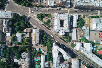 Fototapeta na wymiar Aerial Townscape of Saint Petersburg City. Petrogradsky District