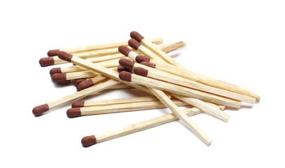 Fire matches, matchsticks isolated on white background