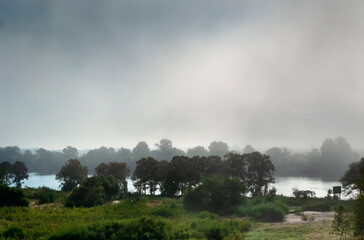 Eastern Oklahoma Arkansas River with fog