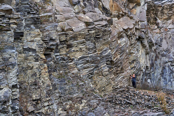 Rock formations in geological layers