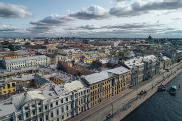 Obraz premium Aerial Townscape of Saint Petersburg City. Central District