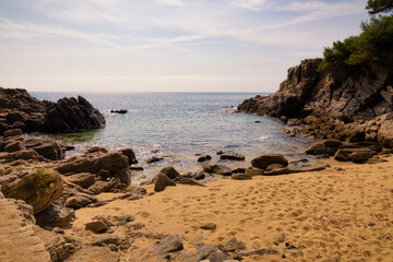 Coastal path of Sant. Antoni de Calonge to Aro beach - View of one of the coves that is on the...
