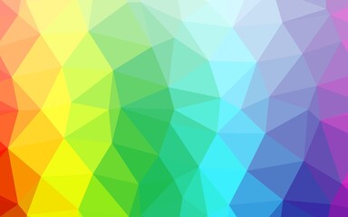 Light Multicolor, Rainbow vector shining triangular background.