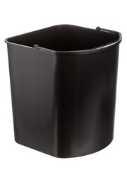 beige plastic trash bucket with pedal and lid