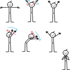 simply drawn figure of a man exercising and stretching