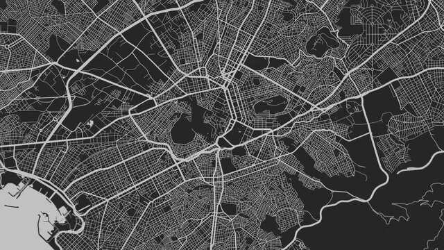 Athens map with streets and water, rotating zooming. Greece Athens streetmap.