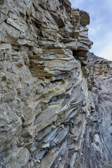 Rock formations in geological layers