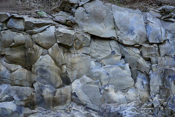 Rock formations in geological layers