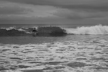 surfing the wave. Bali
