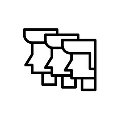 line style icon of avatar group isolated on white background. EPS 10