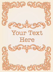 ビンテージ、アンティークな装飾フレーム、エレメント。ベクター素材