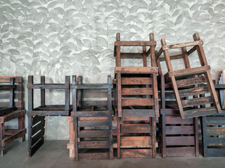 old wooden box in warehouse