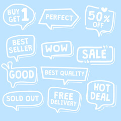 set of speech bubbles for decoration banner .online shopping concept.