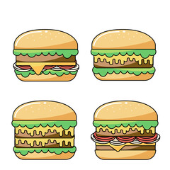 cheese Burger flat design vector