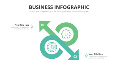 Up and Down Arrow Diagram Slide infographic Template vector