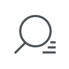 Magnifier icon as a search symbol. Vector flat design illustration