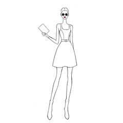 Girl fashion figure sketch tamplate