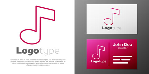 Logotype line Music note, tone icon isolated on white background. Logo design template element. Vector.
