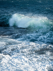 Waves breaking on the mediterranean french coast 