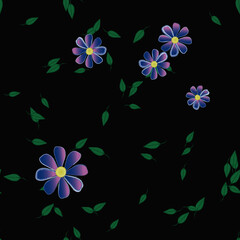 Seamless flowers vector pattern. Background texture in floral style.